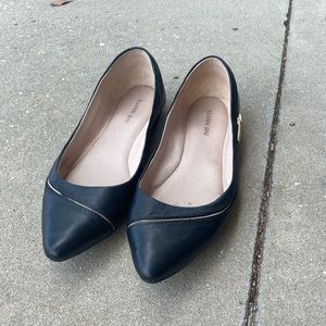 Gianni Bini (Dillards) black leather zipper flats